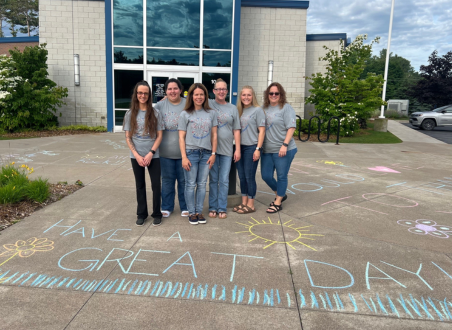Alpena North Branch writes positive messages with chalk